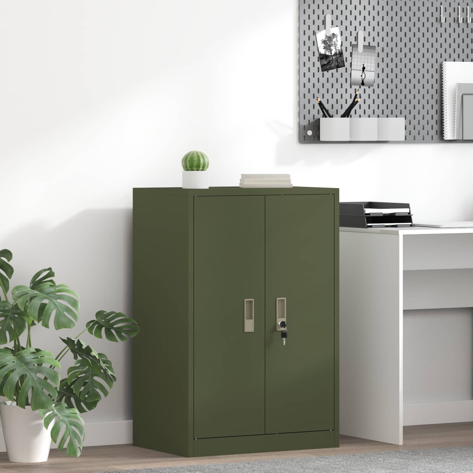 Storage Cabinet Olive Green 60 x 40 x 90 cm Cold-Rolled Steel