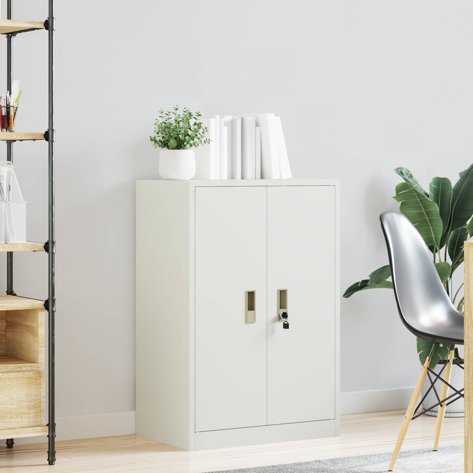 Storage Cabinet White 60 x 40 x 90 cm Cold-Rolled Steel