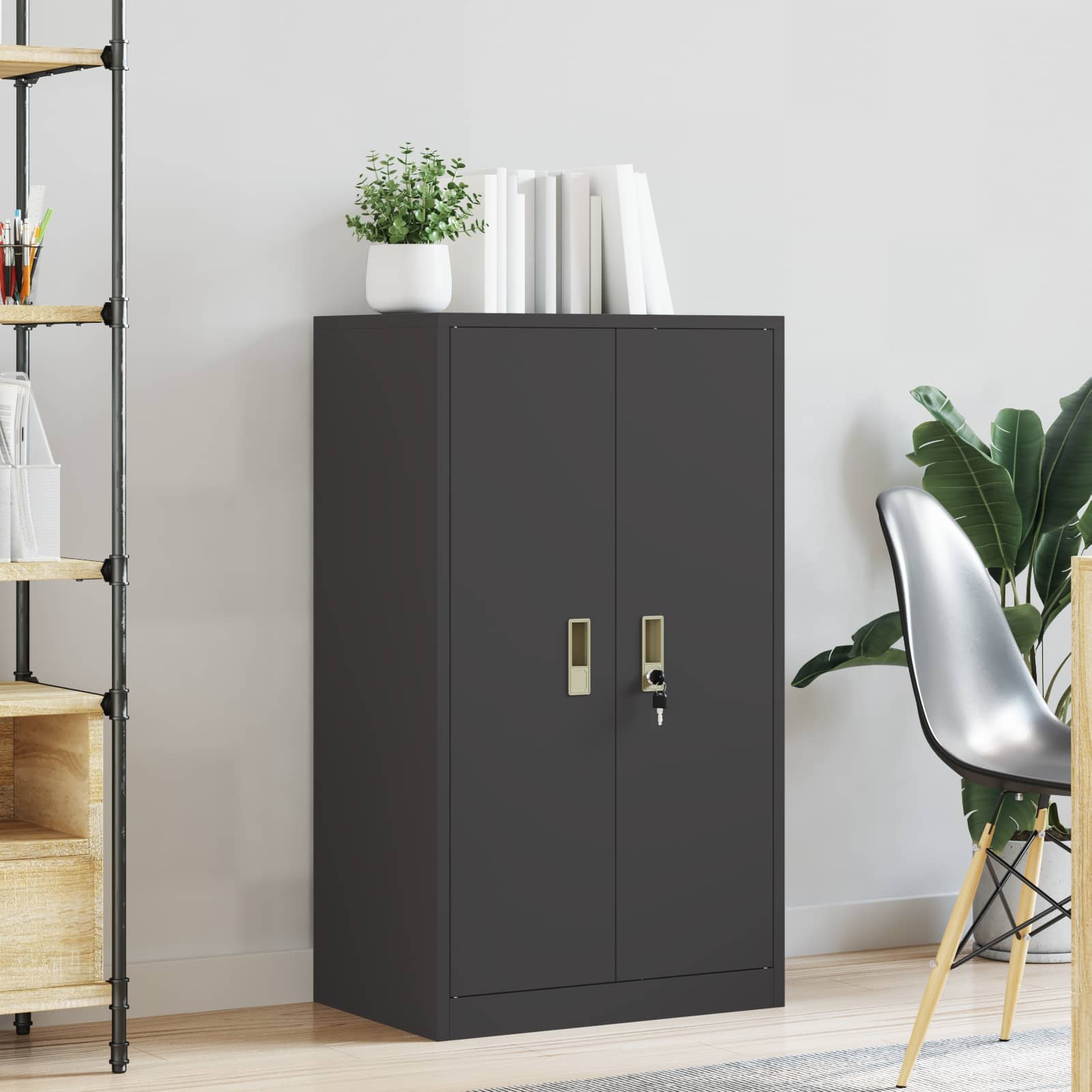 Storage Cabinet Black 60 x 40 x 105 cm Cold-Rolled Steel