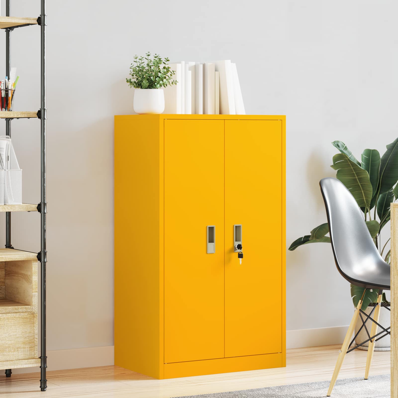 Storage Cabinet with Storage Mustard Yellow 60 x 40 x 105 cm
