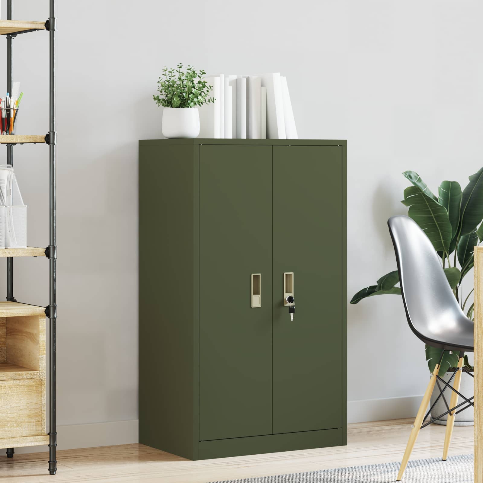 Storage Cabinet Olive Green 60 x 40 x 105 cm Cold-Rolled Steel