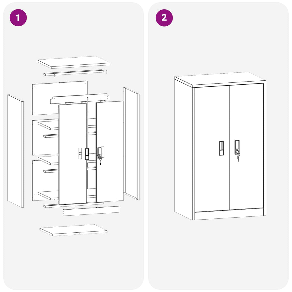 Storage Cabinet White 60 x 40 x 105 cm Cold-Rolled Steel