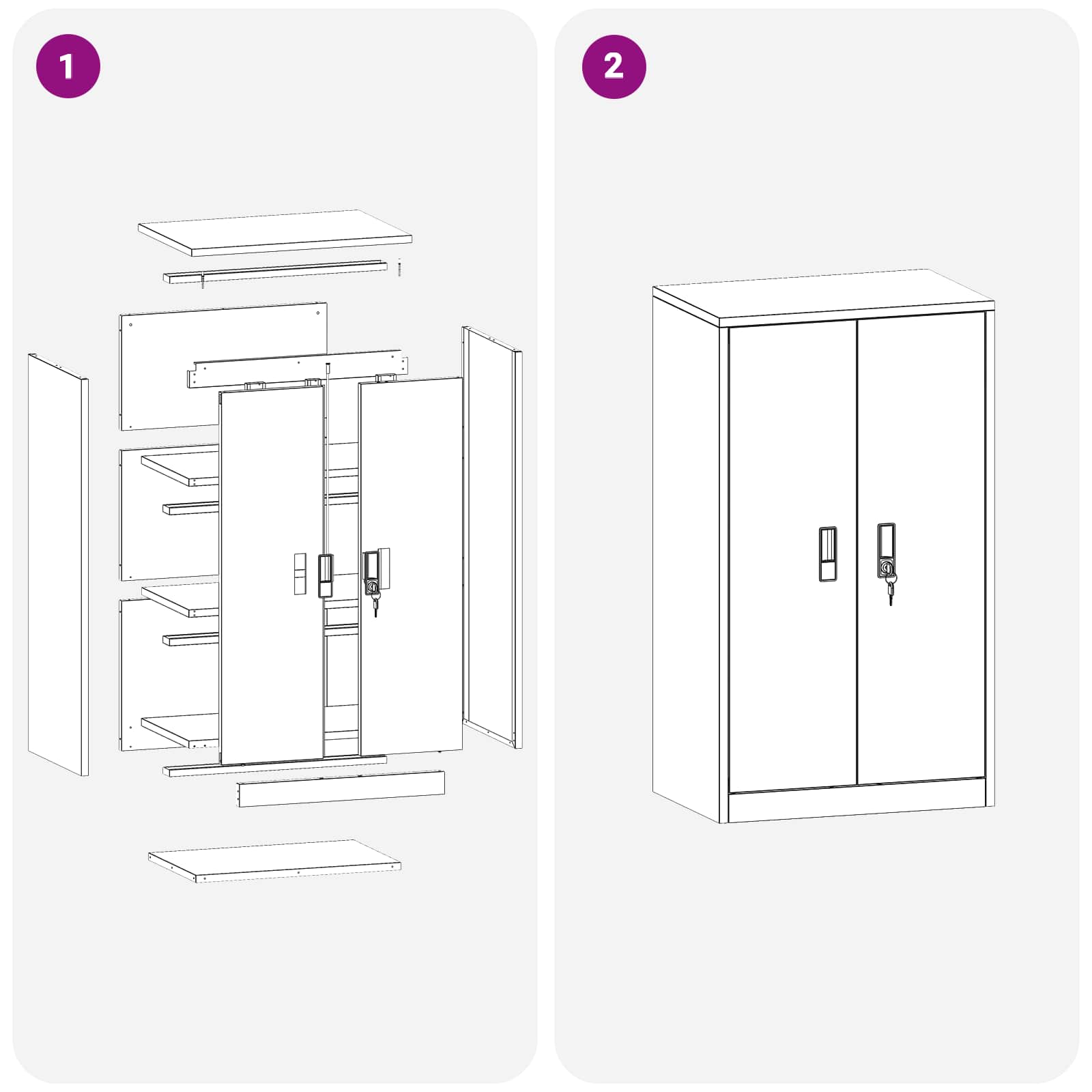 Storage Cabinet White 60 x 40 x 105 cm Cold-Rolled Steel