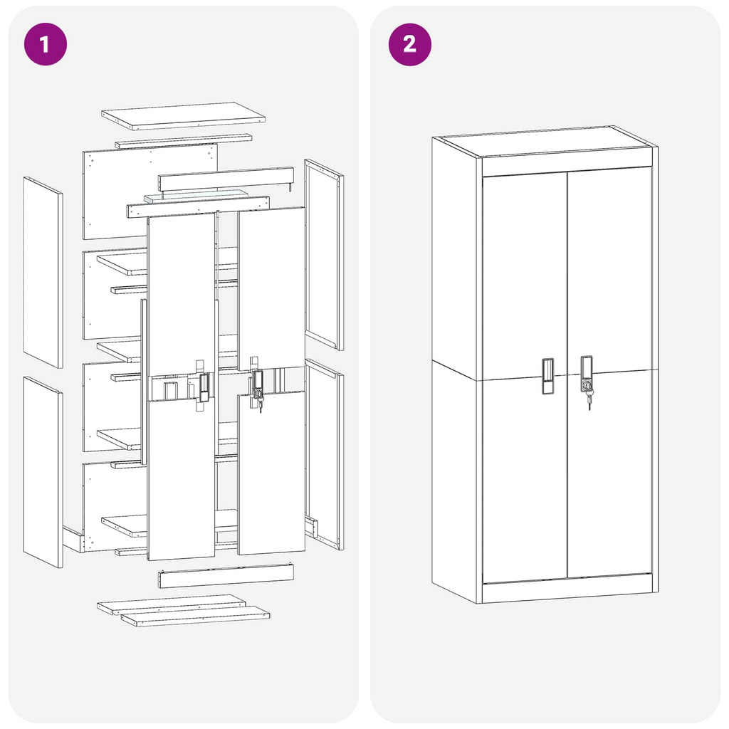 Storage Cabinet Black 60 x 40 x 140 cm Cold-Rolled Steel
