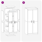 Storage Cabinet Black 60 x 40 x 140 cm Cold-Rolled Steel