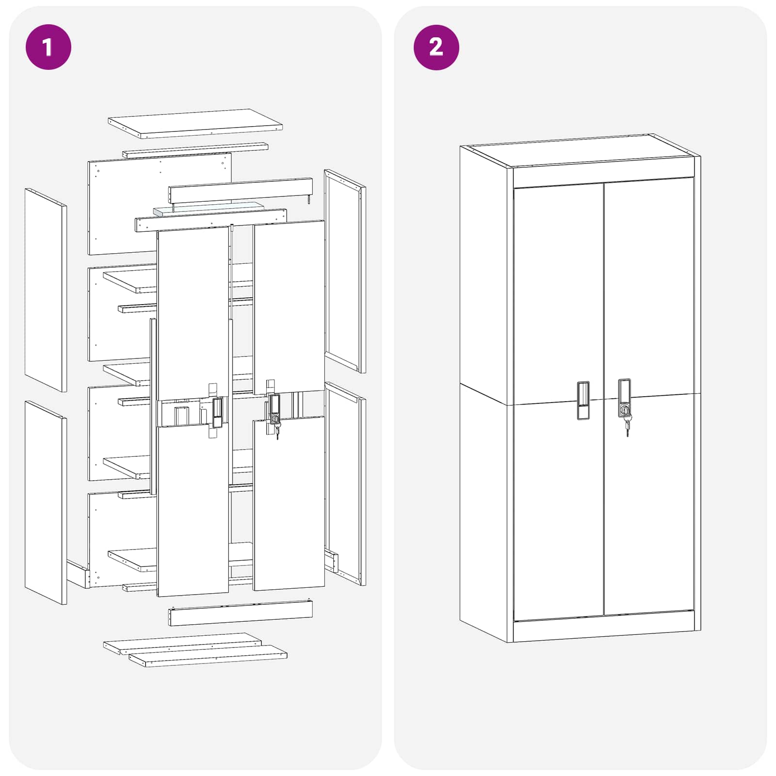 Storage Cabinet Black 60 x 40 x 140 cm Cold-Rolled Steel