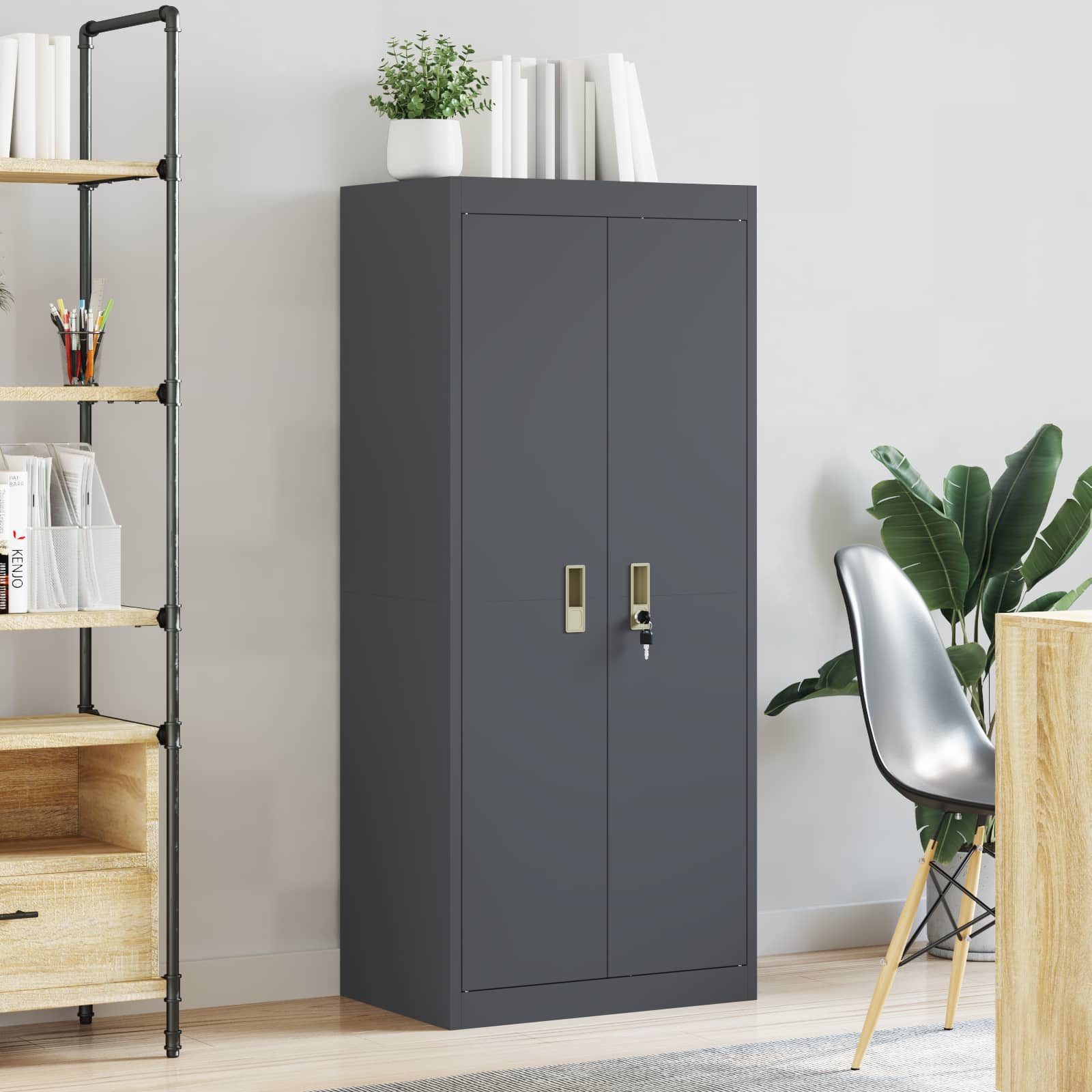 Storage Cabinet Anthracite 60 x 40 x 140 cm Cold-Rolled Steel