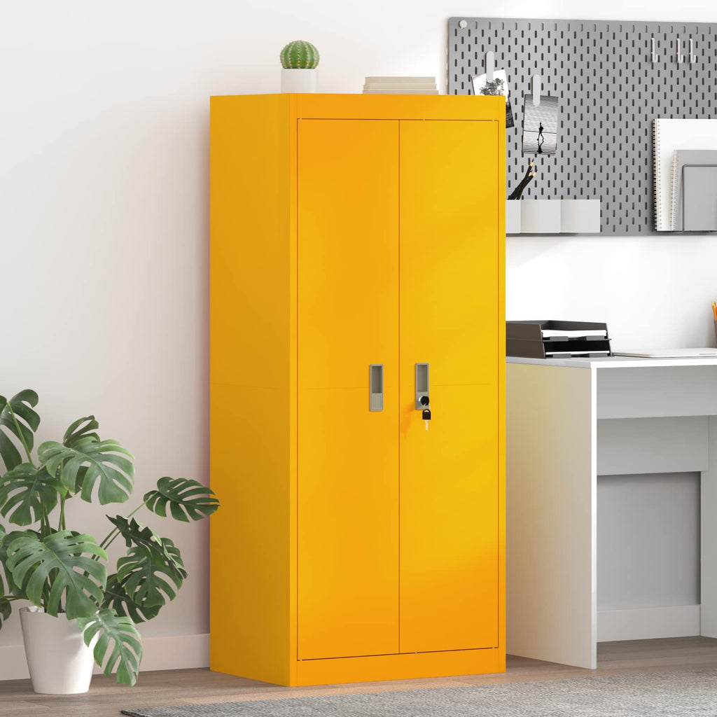 Storage Cabinet with Storage Mustard Yellow 60 x 40 x 140 cm