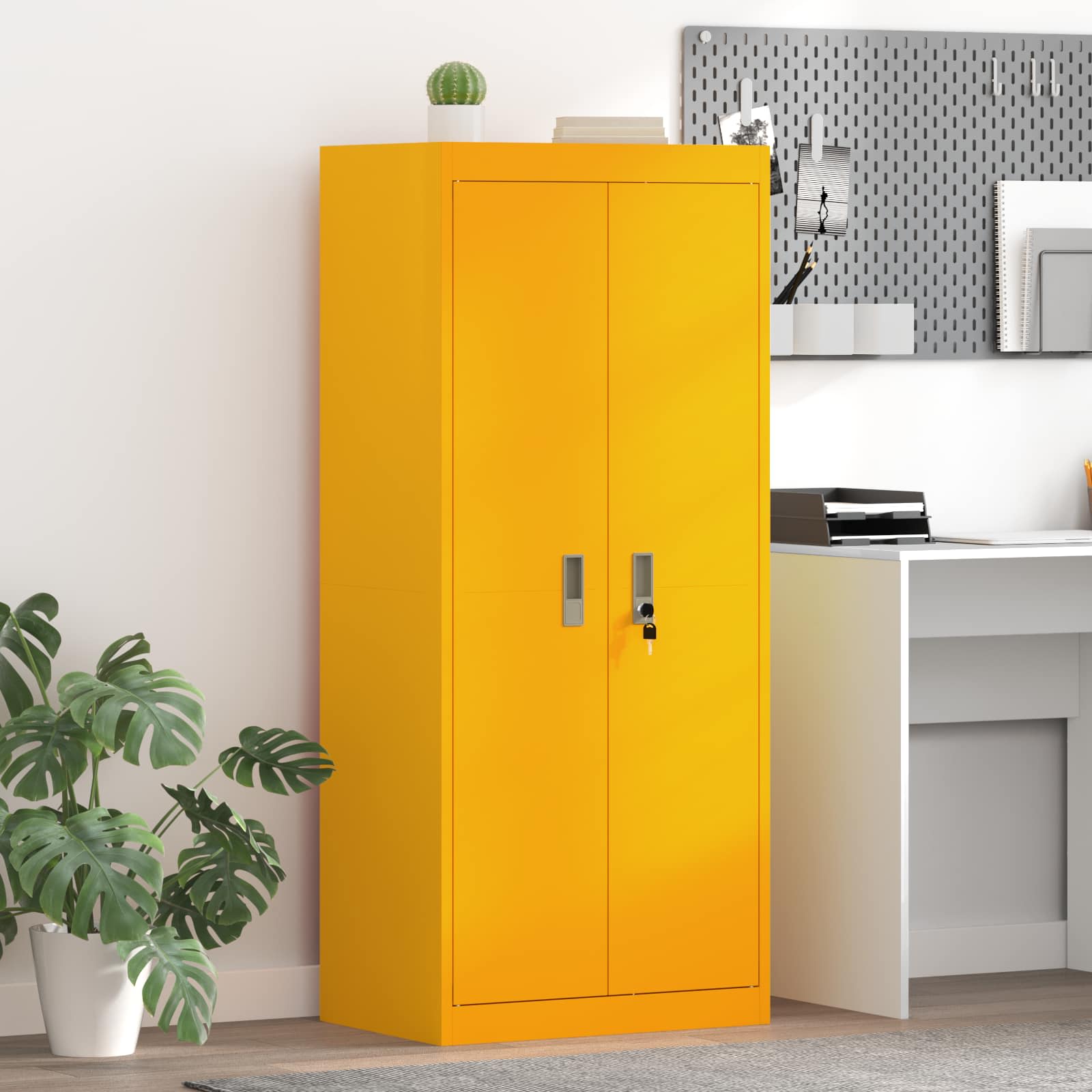 Storage Cabinet with Storage Mustard Yellow 60 x 40 x 140 cm
