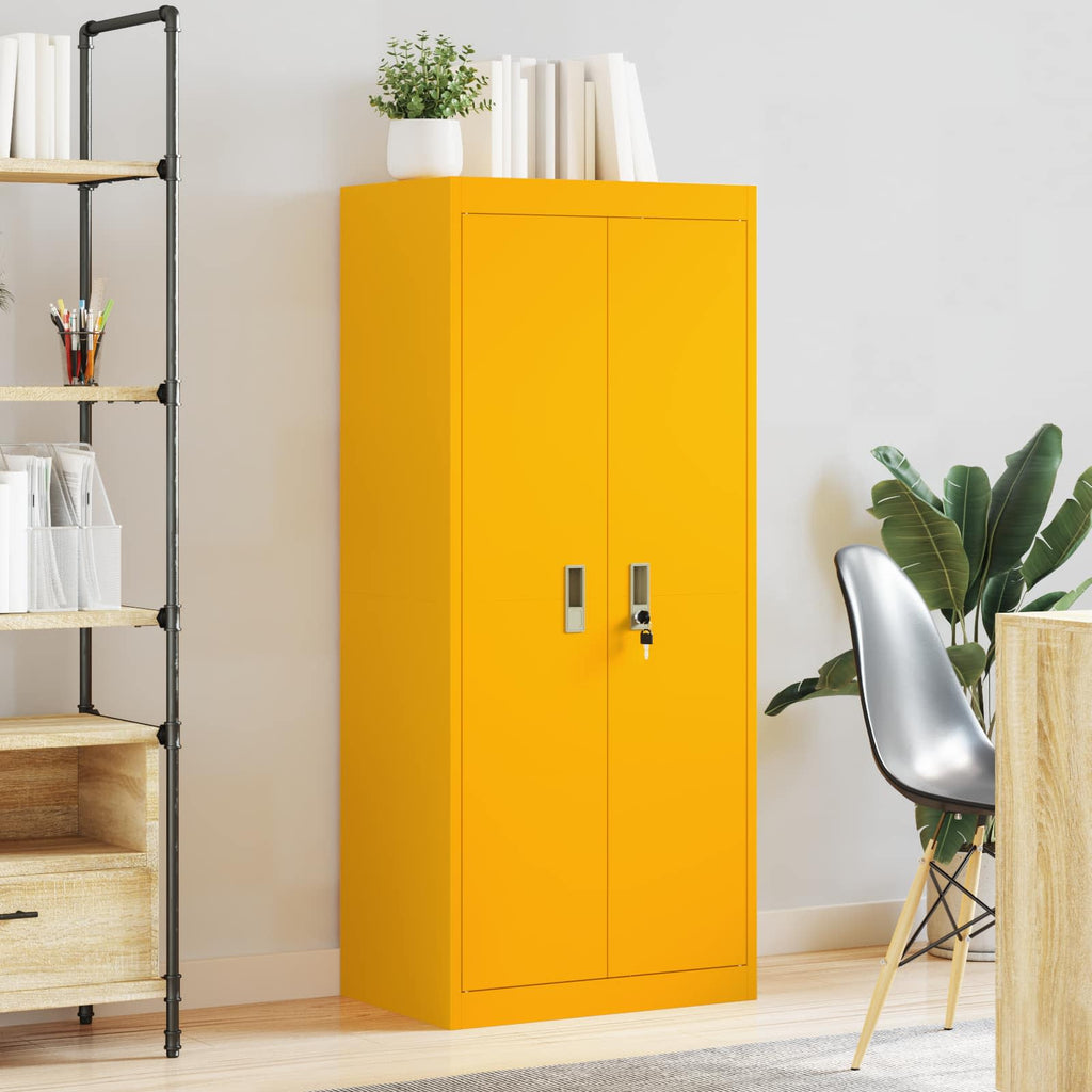 Storage Cabinet with Storage Mustard Yellow 60 x 40 x 140 cm