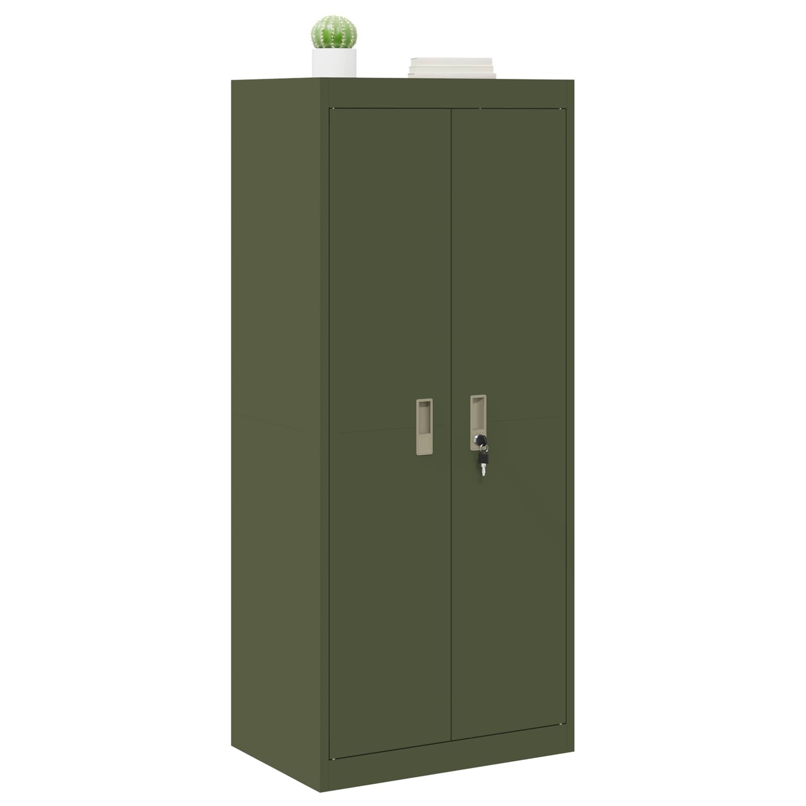 Storage Cabinet Olive Green 60 x 40 x 140 cm Cold-Rolled Steel
