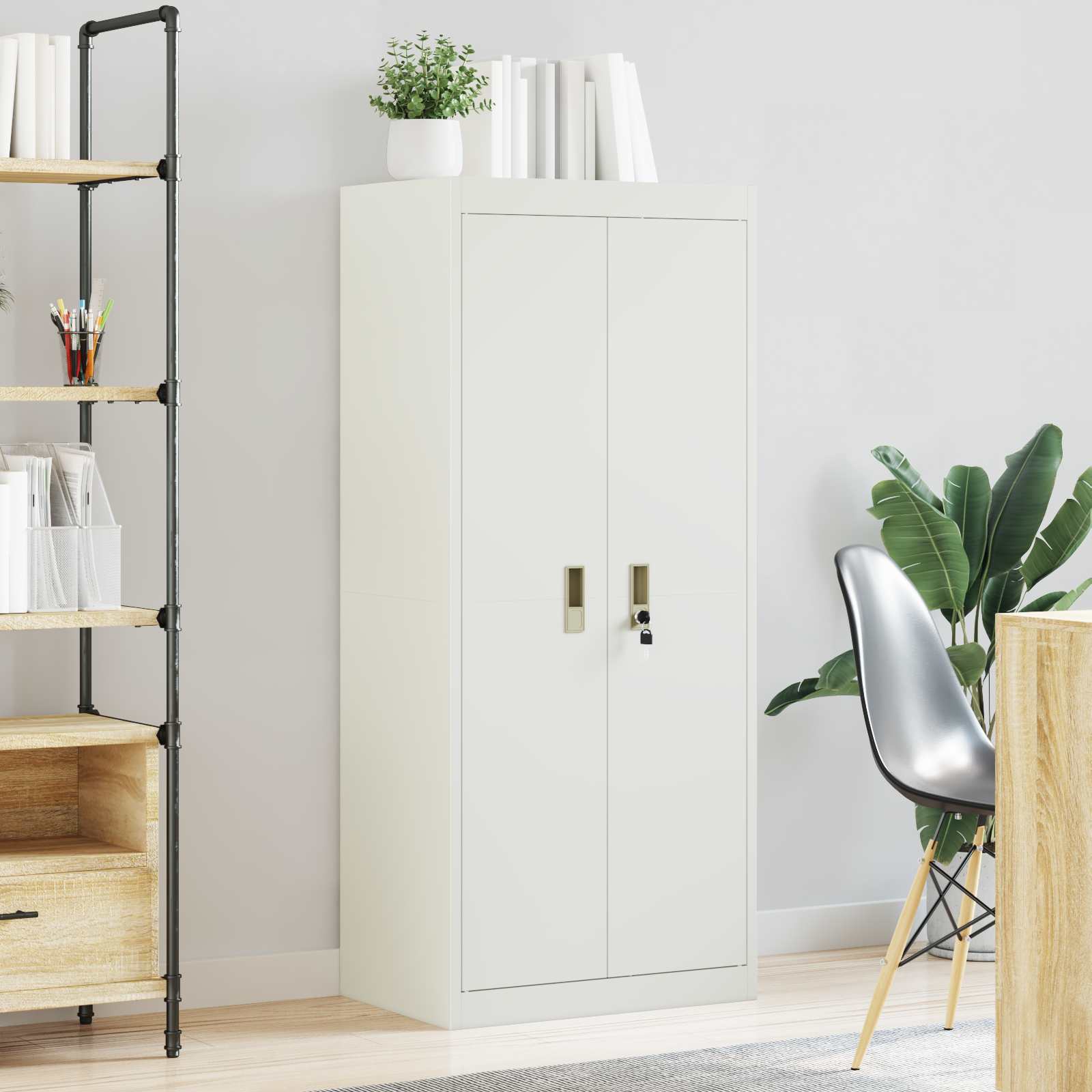 Storage Cabinet White 60 x 40 x 140 cm Cold-Rolled Steel