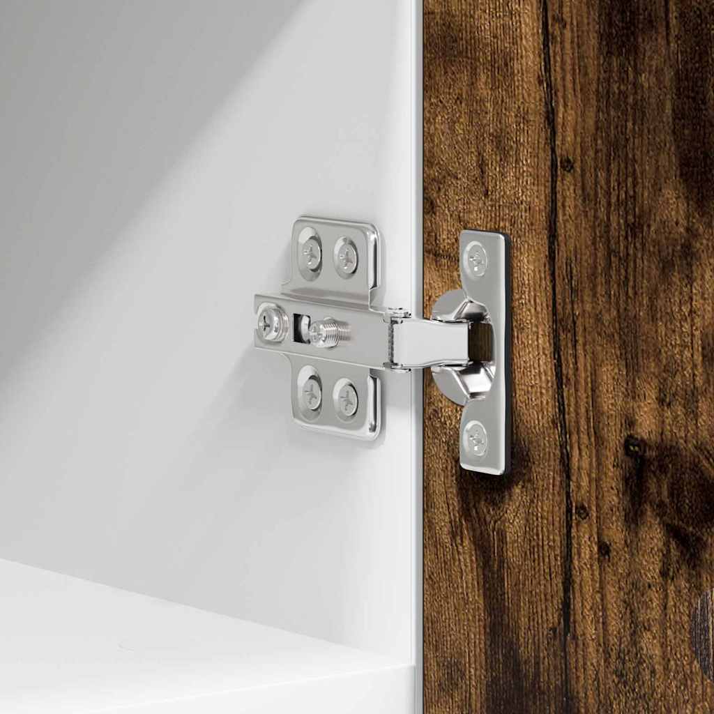 Hanging Cabinet 2 pcs Smoked Oak and White 30 x 31 x 40 cm