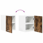 Hanging Cabinet 2 pcs Smoked Oak and White 30 x 31 x 40 cm