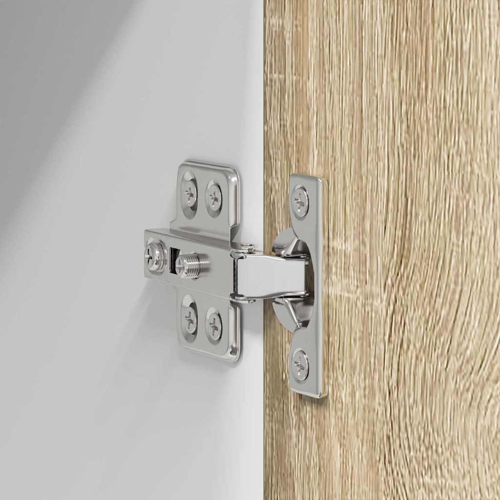 Hanging Cabinet with Door Sonoma Oak and White 50 x 31 x 80 cm