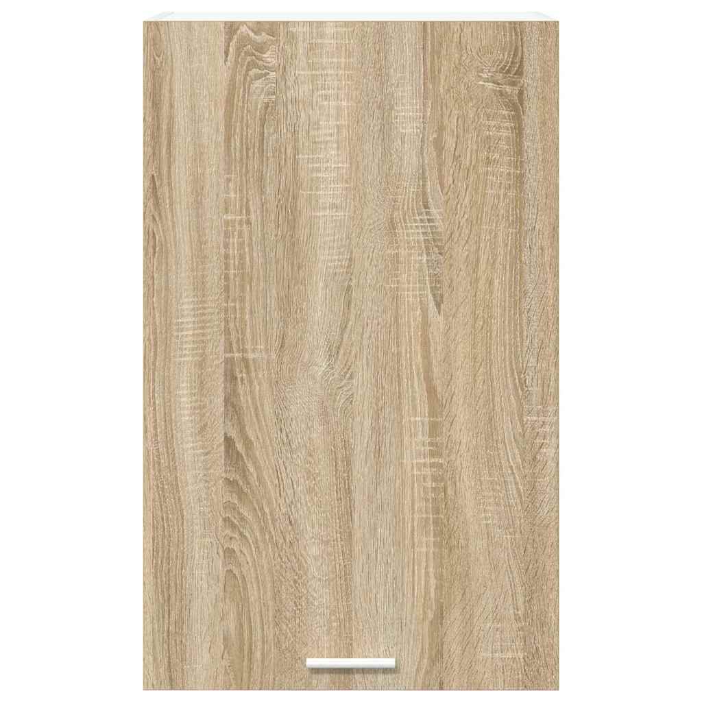 Hanging Cabinet with Door Sonoma Oak and White 50 x 31 x 80 cm