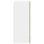 Hanging Cabinet with Door Sonoma Oak and White 50 x 31 x 80 cm