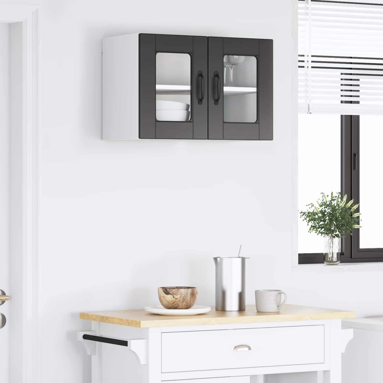 Kitchen Cabinet with Door Black 60 x 31 x 40 cm Engineered Wood