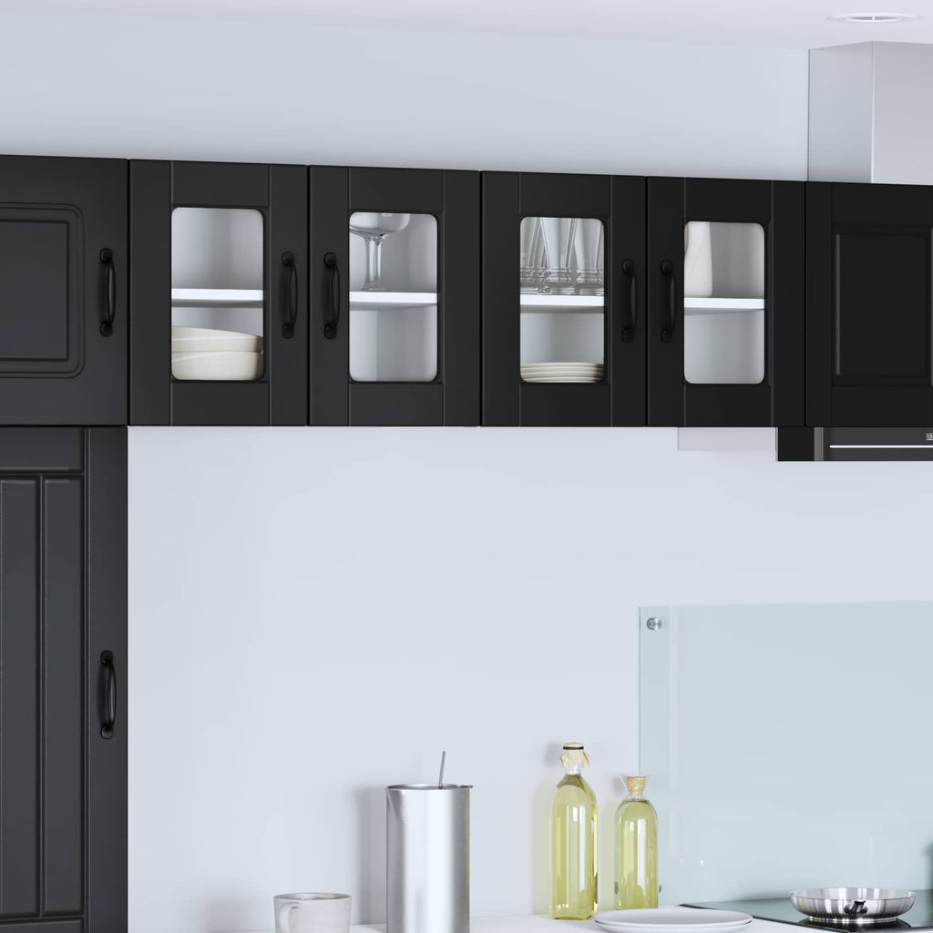 Kitchen Cabinet 2 pcs Black 60 x 31 x 40 cm Engineered Wood