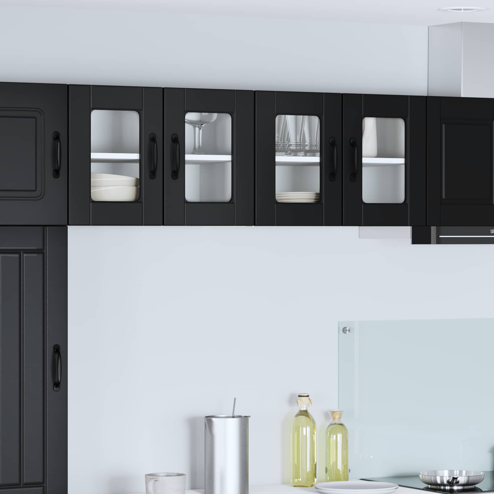 Kitchen Cabinet 2 pcs Black 60 x 31 x 40 cm Engineered Wood