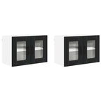 Kitchen Cabinet 2 pcs Black 60 x 31 x 40 cm Engineered Wood