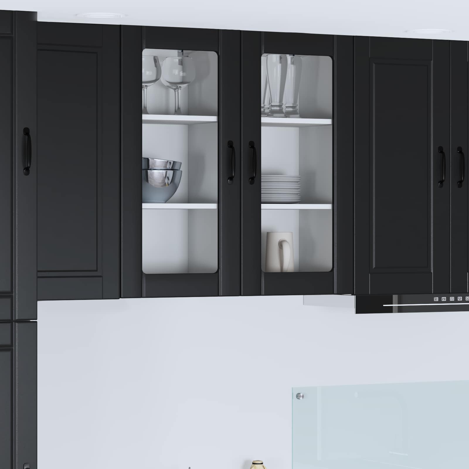 Kitchen Cabinet 2 pcs Black 40 x 31 x 80 cm Engineered Wood