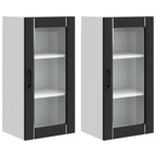 Kitchen Cabinet 2 pcs Black 40 x 31 x 80 cm Engineered Wood