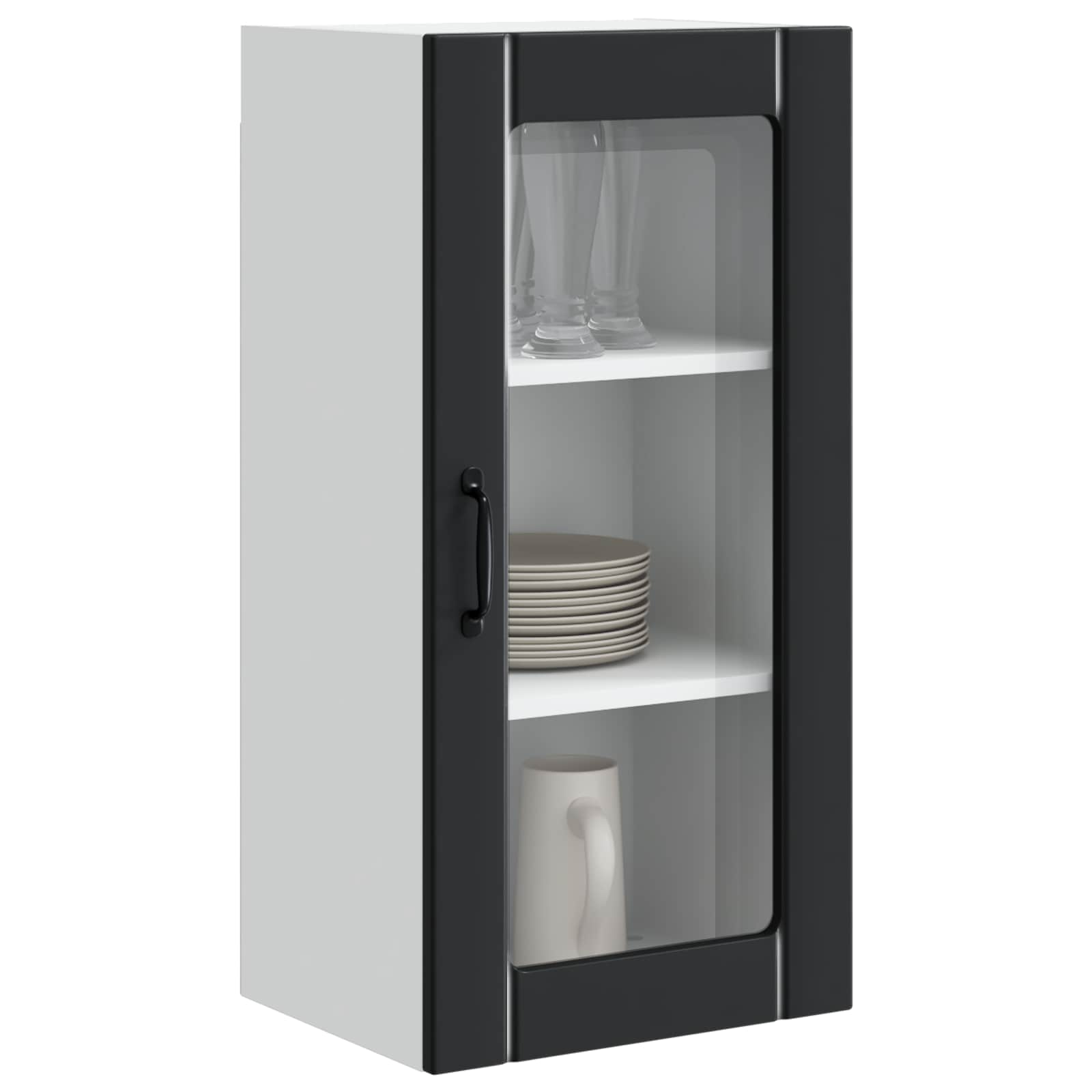 Kitchen Cabinet 2 pcs Black 40 x 31 x 80 cm Engineered Wood