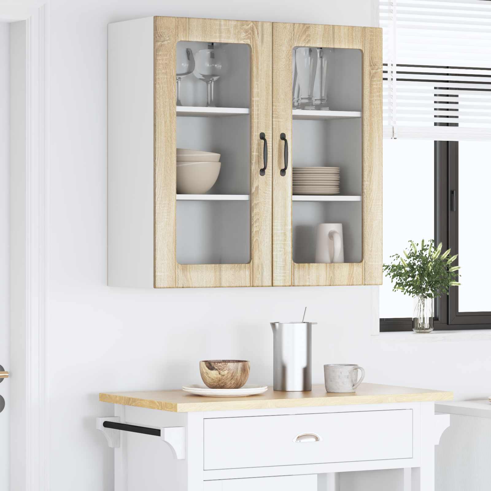 Kitchen Cabinet with Shelf 2 pcs Sonoma Oak 40 x 31 x 80 cm