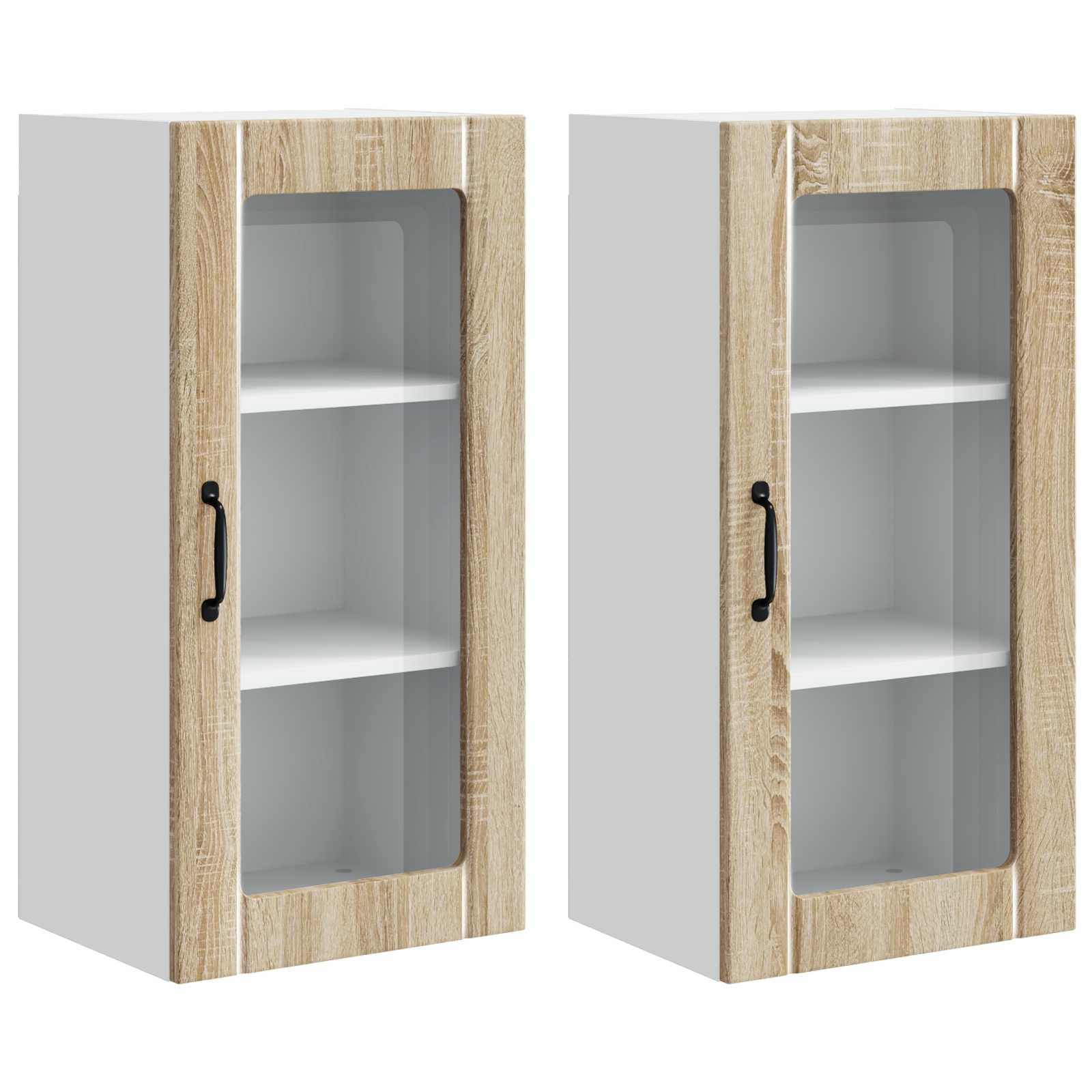 Kitchen Cabinet with Shelf 2 pcs Sonoma Oak 40 x 31 x 80 cm