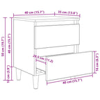 Bed Cabinet Old Wood 40 x 35 x 50 cm Engineered Wood
