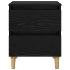 Bed Cabinet Black Oak 40 x 35 x 50 cm Engineered Wood