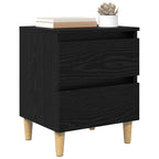 Bed Cabinet Black Oak 40 x 35 x 50 cm Engineered Wood
