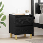 Bed Cabinets 2 pcs Black Oak 40 x 35 x 50 cm Engineered Wood