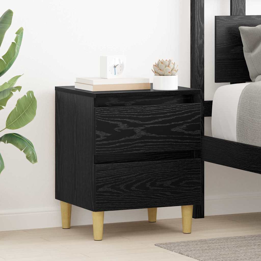 Bed Cabinets 2 pcs Black Oak 40 x 35 x 50 cm Engineered Wood