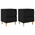 Bed Cabinets 2 pcs Black Oak 40 x 35 x 50 cm Engineered Wood