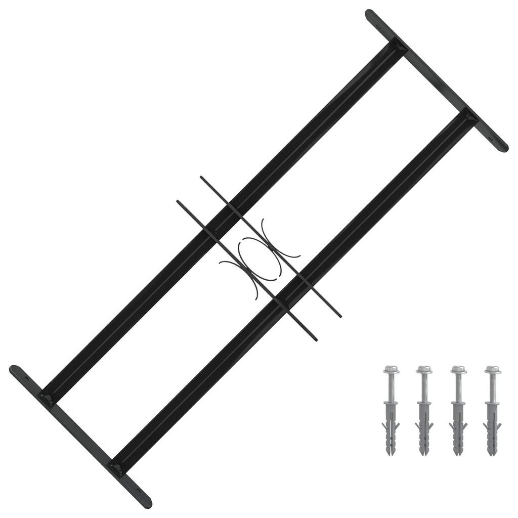 Window Grille Black 76 x 30 cm Powder-Coated Steel