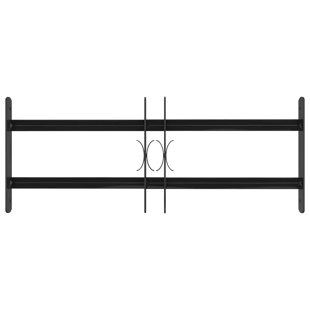 Window Grille Black 76 x 30 cm Powder-Coated Steel