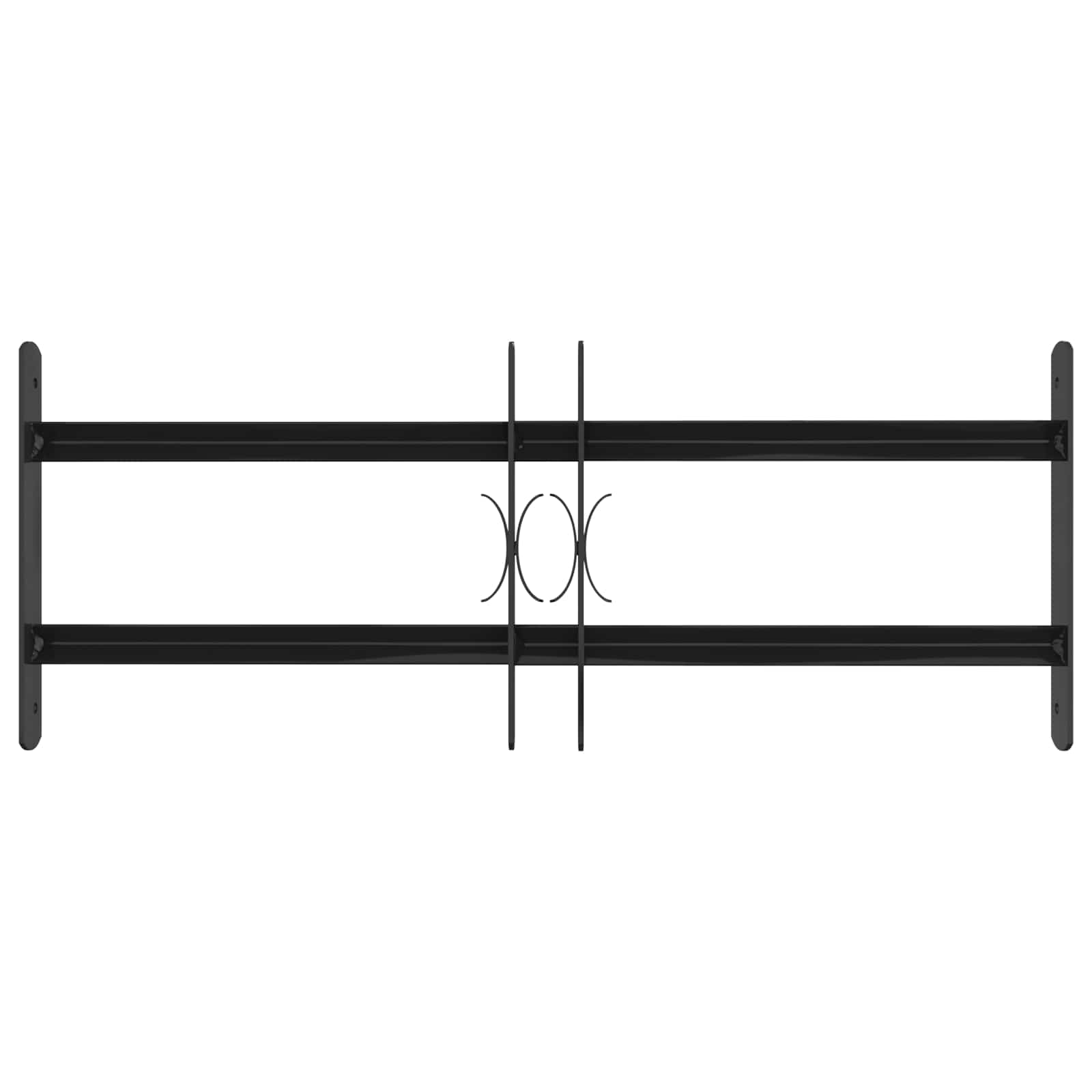 Window Grille Black 76 x 30 cm Powder-Coated Steel