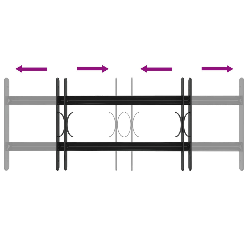 Window Grille Black 76 x 30 cm Powder-Coated Steel