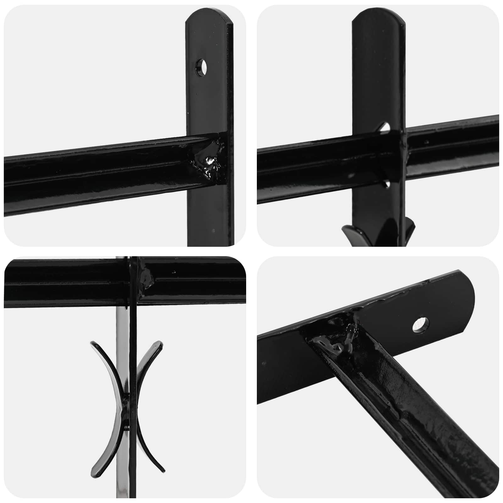 Window Grille Black 115 x 30 cm Powder-Coated Steel