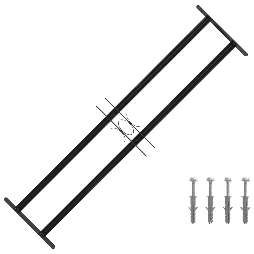 Window Grille Black 115 x 30 cm Powder-Coated Steel