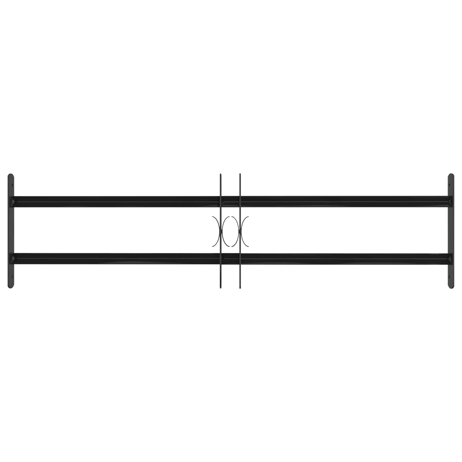 Window Grille Black 115 x 30 cm Powder-Coated Steel