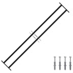 Window Grille Black 176 x 30 cm Powder-Coated Steel