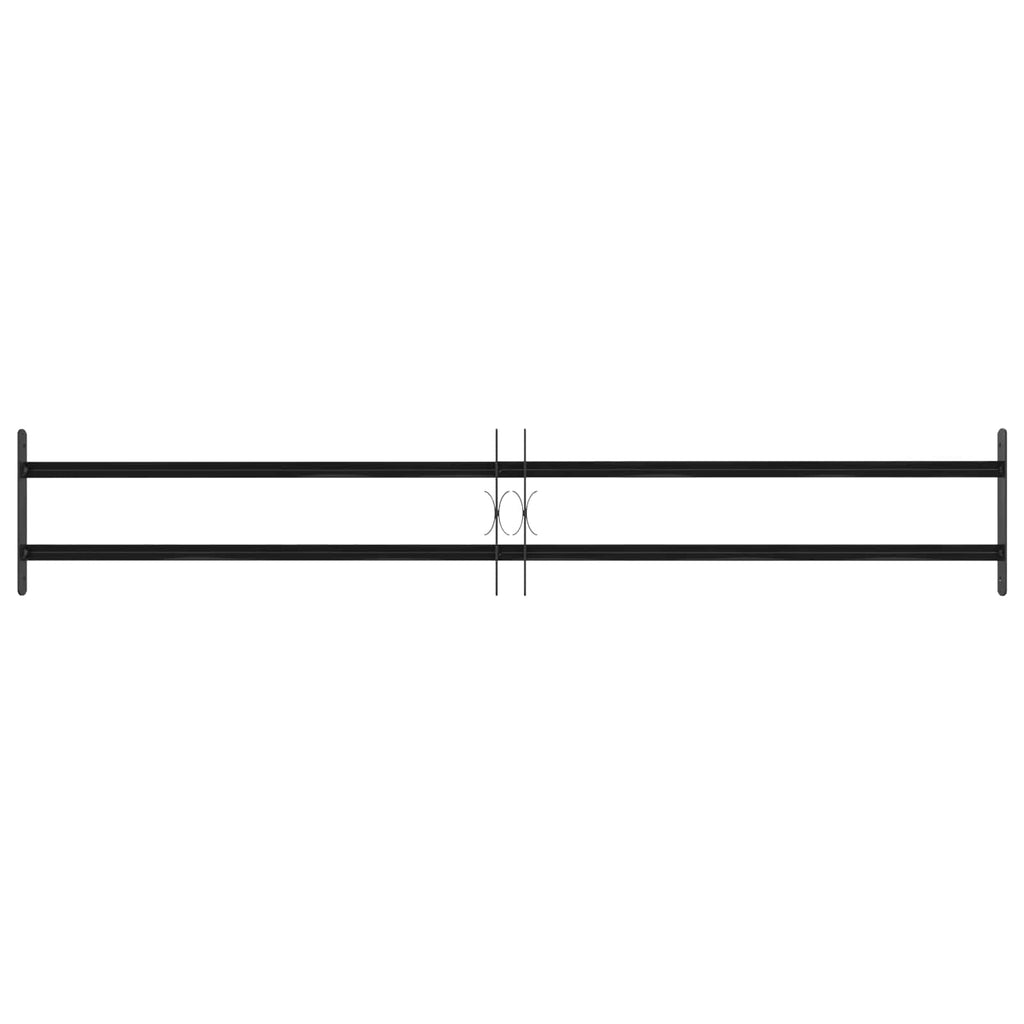 Window Grille Black 176 x 30 cm Powder-Coated Steel