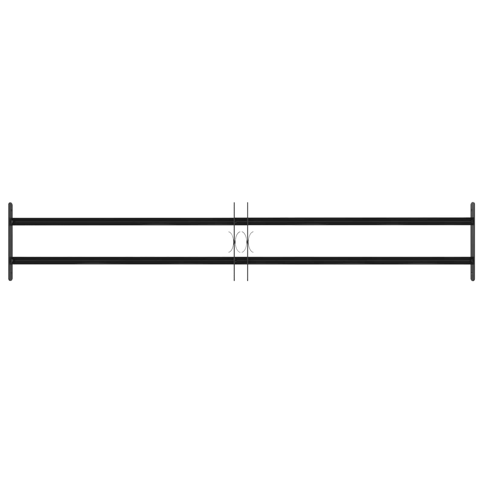 Window Grille Black 176 x 30 cm Powder-Coated Steel