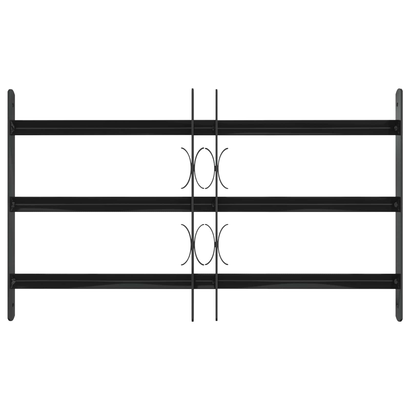 Window Grille Black 75.5 x 45 cm Powder-Coated Steel