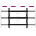 Window Grille Black 75.5 x 45 cm Powder-Coated Steel