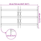 Window Grille Black 75.5 x 45 cm Powder-Coated Steel