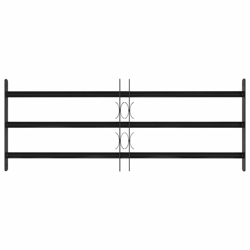 Window Grille Black 116 x 45 cm Powder-Coated Steel